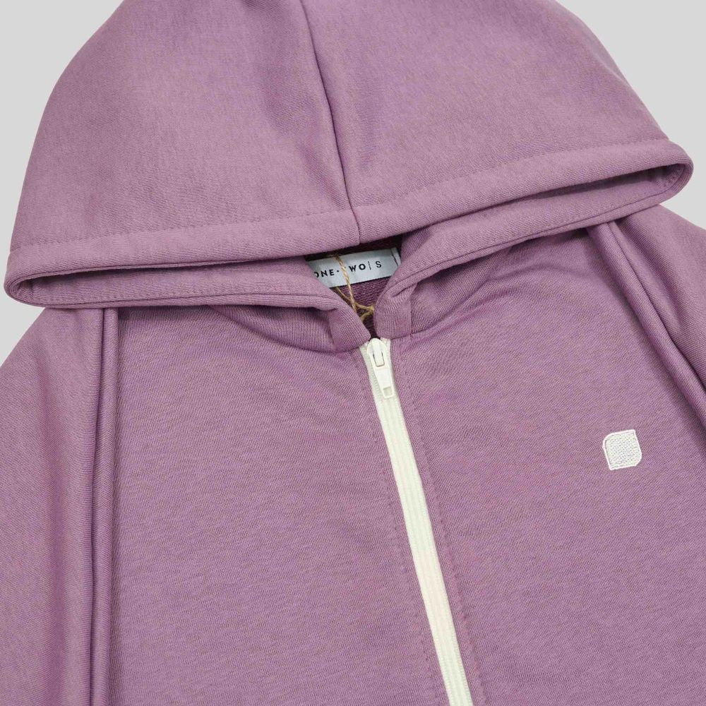 Купить Худи One Two Zip-Up Hoodie Logo Very Grape фиолетовый Худи One Two Zip-Up Hoodie Logo Very Grape фиолетовый