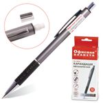 Карандаш механический 0,5 мм, ОФИСНАЯ ПЛАНЕТА, ластик, резиновый грип, корпус металлик, 180381