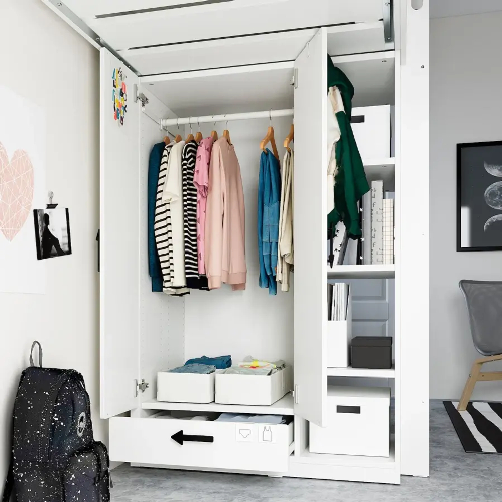 Кровать двухъярусная - IKEA SMÅSTAD/SMASTAD/СМОСТАД ИКЕА, 90х200 см, белый
