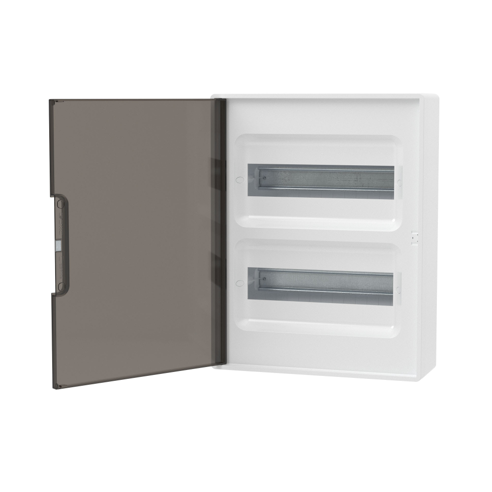 Щит распределительный 24 мод настенный FRAME, белый, с тониров. дверцей, с 4 шинами PEN DKC