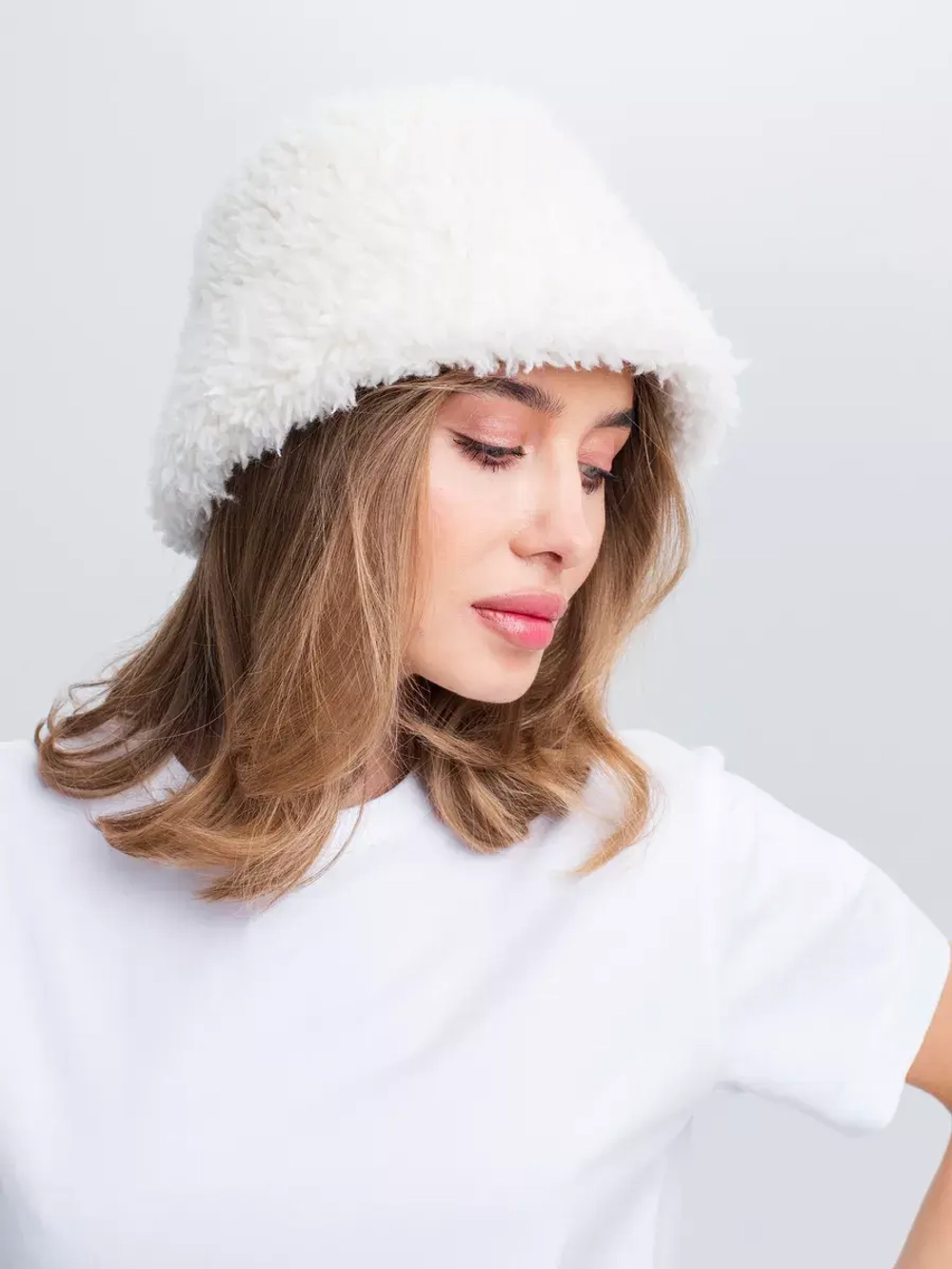 Премиальная Панама теплая из шерсти, белая, SilverFox