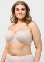 Бюстгальтер на каркасах с украшенной кружевом чашкой (Размер: 75I) (Цвет: пудровый)