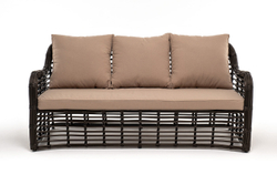 "Ницца" диван из искусственного ротанга трехместный, цвет бронзовый