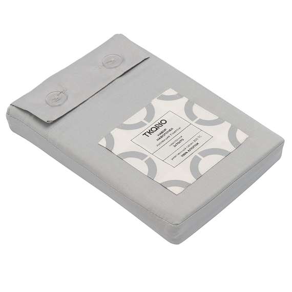 Набор из двух наволочек  из умягченного сатина серого цвета Essential 70х70 см