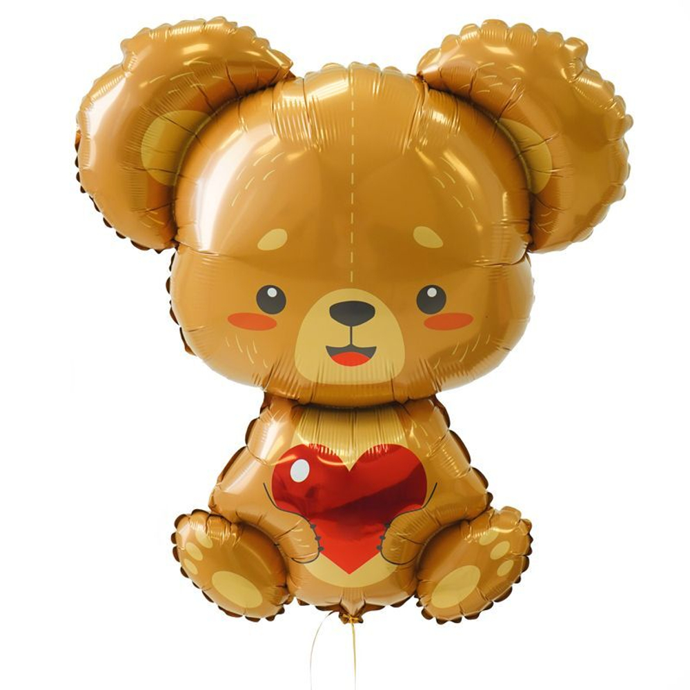 Шар (31""/79 см) Фигура, Мишка с сердцем, 1 шт.Ж4