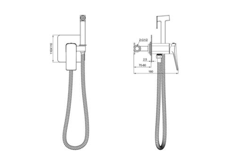 Смеситель для биде с гигиеническим душем BRUNNENBERG 011