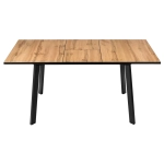 Стол Dublin раскладной 120-160х80х75 Дуб Вотан, чёрные ножки