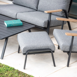 Malmo, пуф антрацит/светло-серый, алюминий/олефин