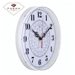 2524-124 Часы настенные круг d=25см, основание белое "Узор" "Рубин"