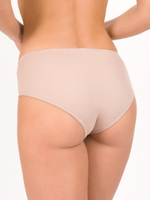 Высокие кофейные трусики-слипы в горошек (Размер: 52) (Цвет: кофейный)