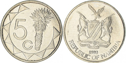 Намибия 5 центов, 1993 - 2015 Алоэ XF