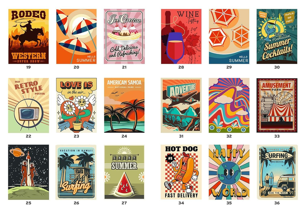 Раскраска по номерам Hachette Affiches vintage - Винтажные постеры, 112 стр. (предзаказ 10.09.2025)