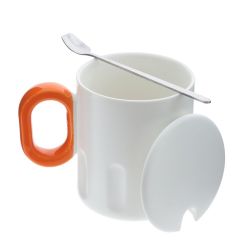 GAEM Кружка с крышкой и ложкой, 350 мл, L13 W9 H11 см, 4в.