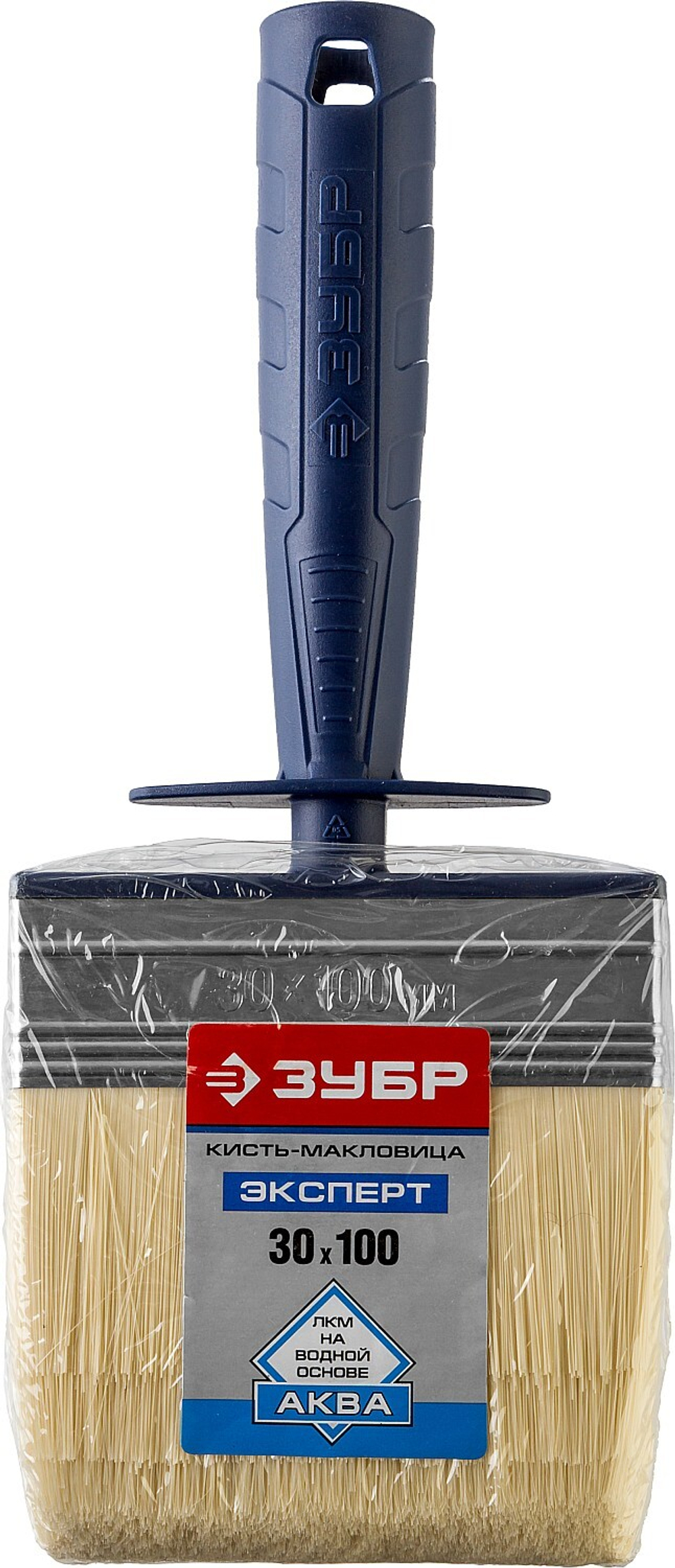 ЗУБР АКВА, 3 х 10 см, искусственная щетина, пластмассовый корпус, для воднодисперсионных и акриловых ЛКМ, макловица (01817-10)