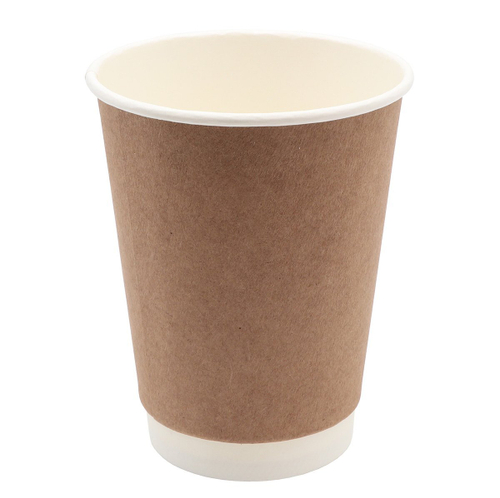 Стакан бумажный 350 мл, диаметр 90 мм, 2-слойный, полный объем 430 мл, крафт, 25 штук
