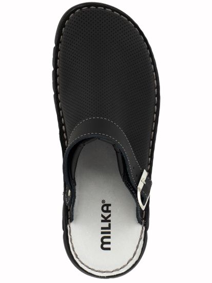 10 | "Vlado" | Черные мужские медицинские сабо натуральная кожа (перфорация)