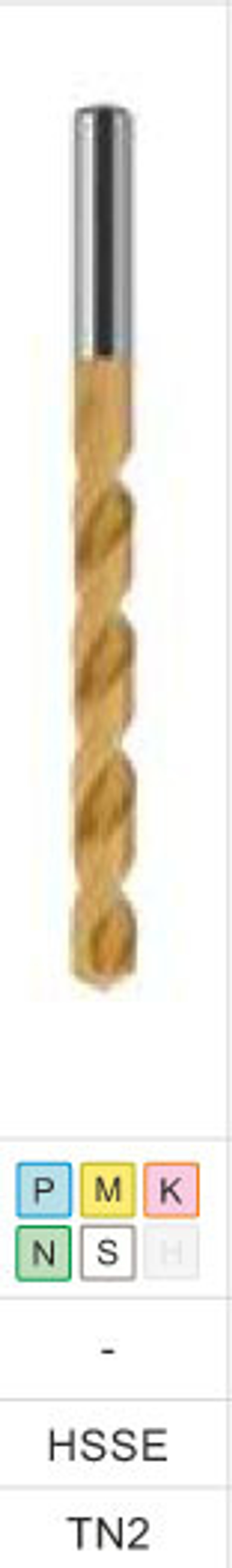Сверло DIN-338 7,50 HSSCo5  INOX TiN w2-103811-0750