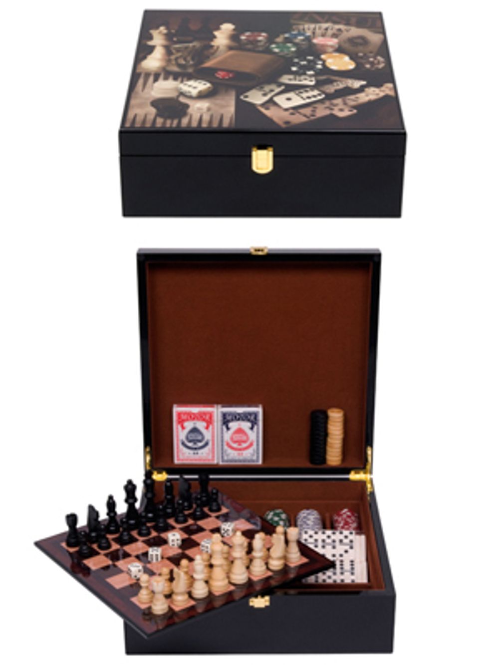 Набор игр в деревянном кейсе
