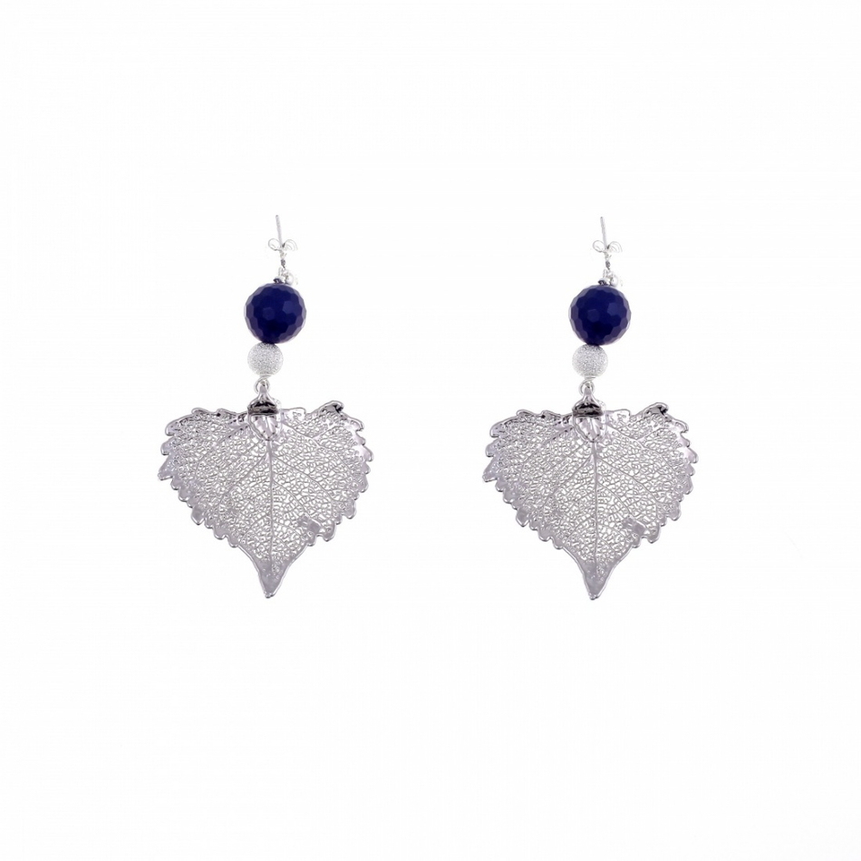 Серьги листья Ester Bijoux Тополь OR1006/34-S/BL BW