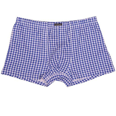 Мужские трусы-боксеры с полосками и точками (Размер: L) (Цвет: синий)