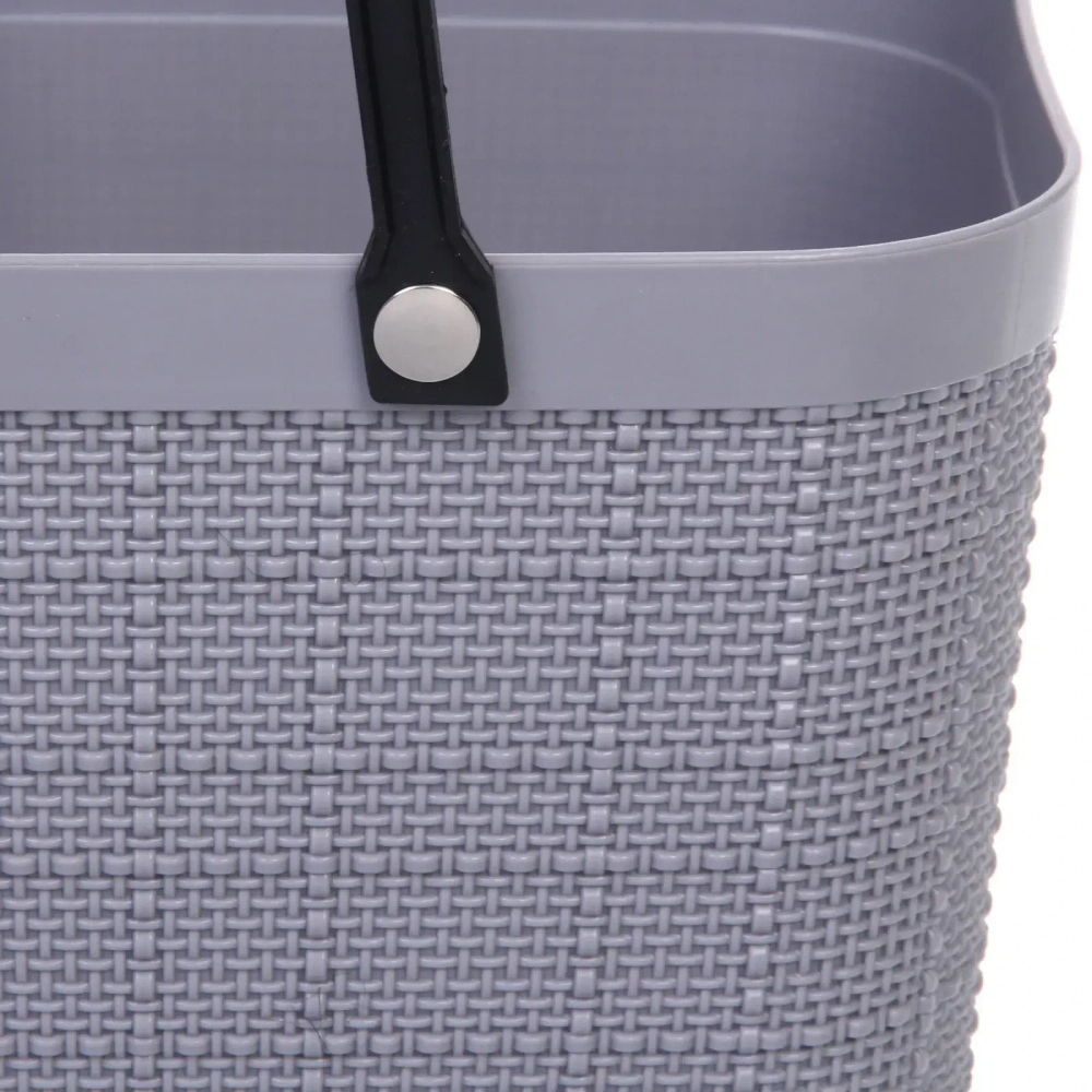 Корзинка хозяйственная «ФОЛЬК», цвет пудровый серый, 28*16*33см