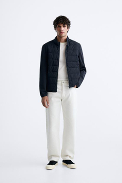 ZARA КУРТКА С ЛЕГКИМ НАПОЛНИТЕЛЕМ, ЧЕРНЫЙ