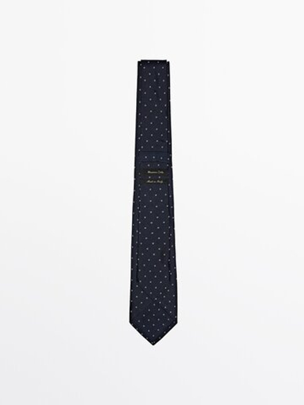 Massimo Dutti Галстук из 100% шелка,  синий
