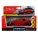 Модель ин. мет. "Tesla Model & Plaid" 12см, двери, красн, коробка MODELX-12-RD (Технопарк)