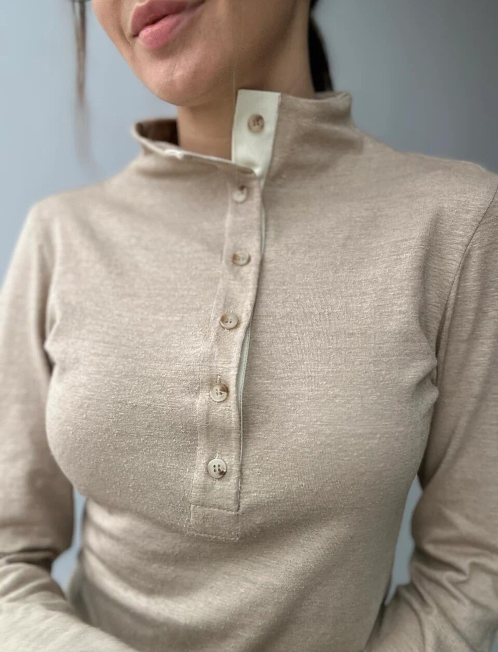 Шелковый лонг со стойкой