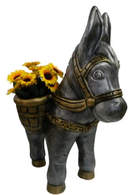 Ослик - кашпо ,бронза, серый