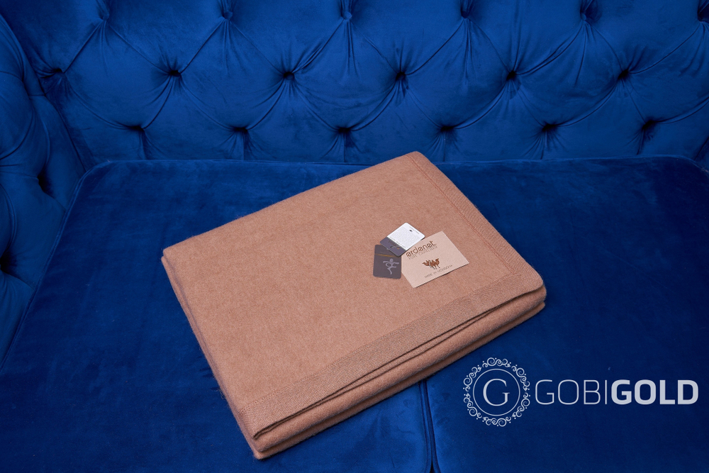 Одеяло тканое из 100% верблюжьей шерсти 200х220 (евро) - камел