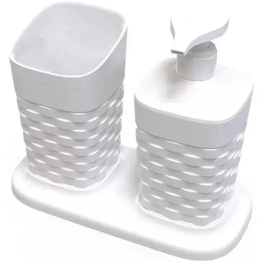 Набор для ванной комнаты reef на подставке 3 предмета (комплект 8 шт)