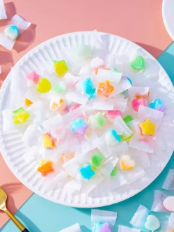 Двухслойные фруктовые леденцы Сердечки и Звездочки 500 г