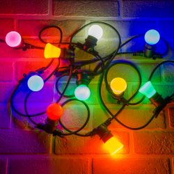 UDL-K121 10-E27-5M 5C IP65 BLACK BELT-LIGHT Гирлянда Белт-лайт. 5 м + 1.5м сетевой шнур. 10 патронов E27. шаг 50см. 5 заглушек. Чёрная. TM Uniel.