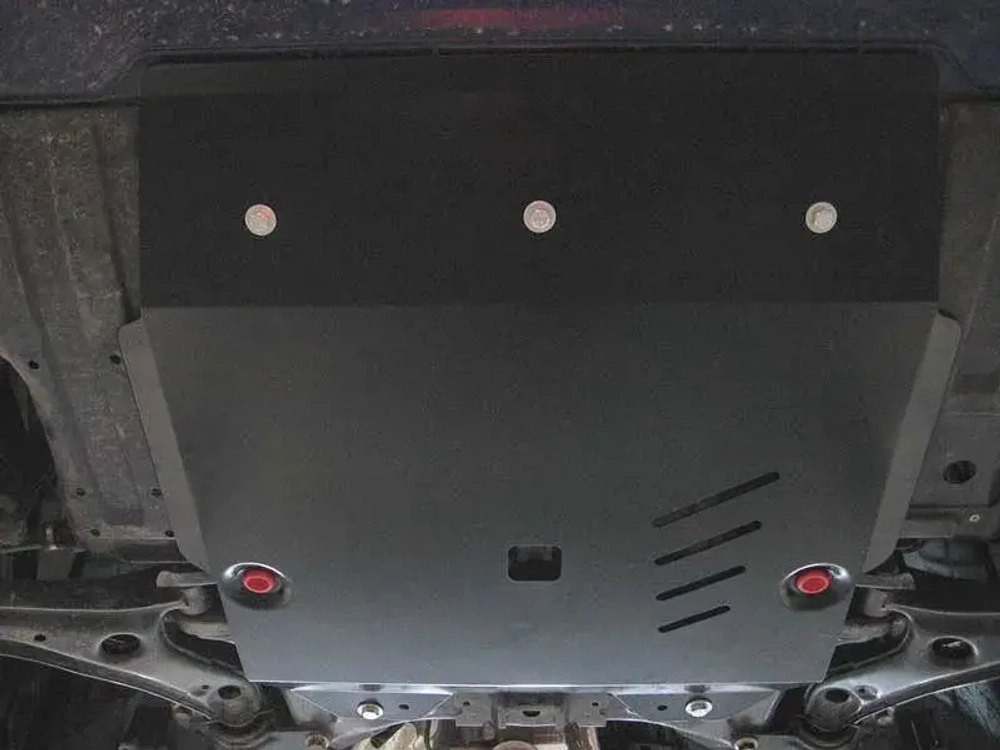 Защита картера двигателя, КПП (2 мм, сталь) для Honda Jazz 2007-2013 (V - 1.2; 1.4), Honda Insight 2009-2014 (V - 1.2; 1.4), Honda Freed 2008-2016 (V - 1.2; 1.4), Honda Fit 2007-2013 (V - 1.2; 1.4) Sheriff.09.1652