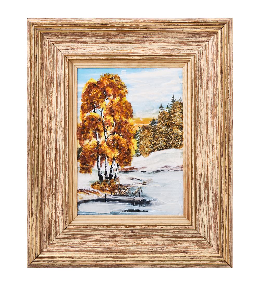 AMB-03/36 Картина «Красота природы» (с янтарной крошкой) H-32см