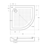 Акриловый поддон 95х95 BelBagno TRAY-BB-R-95-550-15-W с сифоном