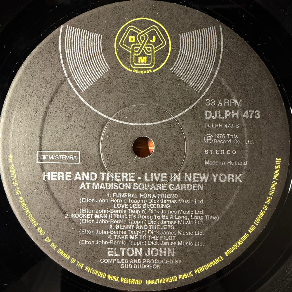 Elton John - Here And There (Голландия 1976г.)