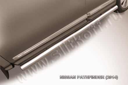 Пороги из нержавейки Nissan Pathfinder (2012-2017) d76 труба