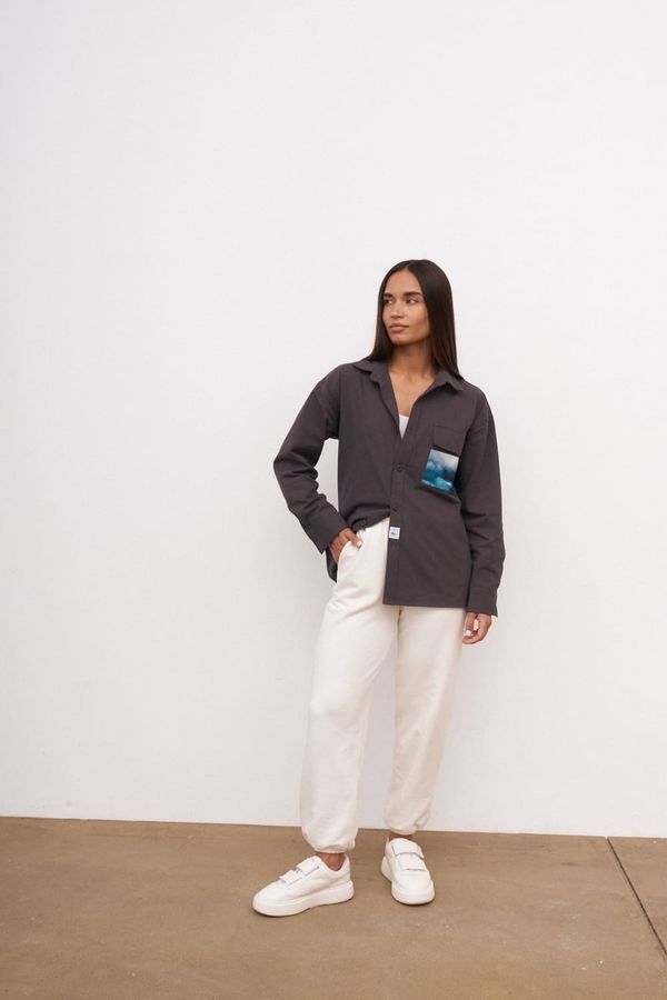 Рубашка Айвазовский хлопковая графит - фото 8