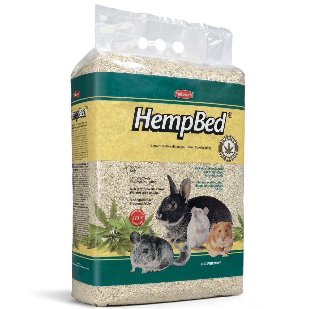 Подстилка Padovan HEMP BED из пенькового волокна для мелких домашних животных, кроликов, грызунов 3 кг