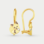 Серьги детские из желтого золота 585 пробы с фианитами (арт. С40915908)