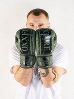 Боксерские перчатки OXXFIRE Muay Thai PRO, PVC  оливковый/зеленый
