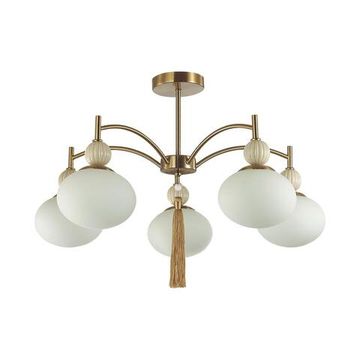 8272/5C NEOCLASSI латунь/бежевый/белый, металл/керамика/стекло Люстра потолочная Е14 5*40W 220V GLORIYA