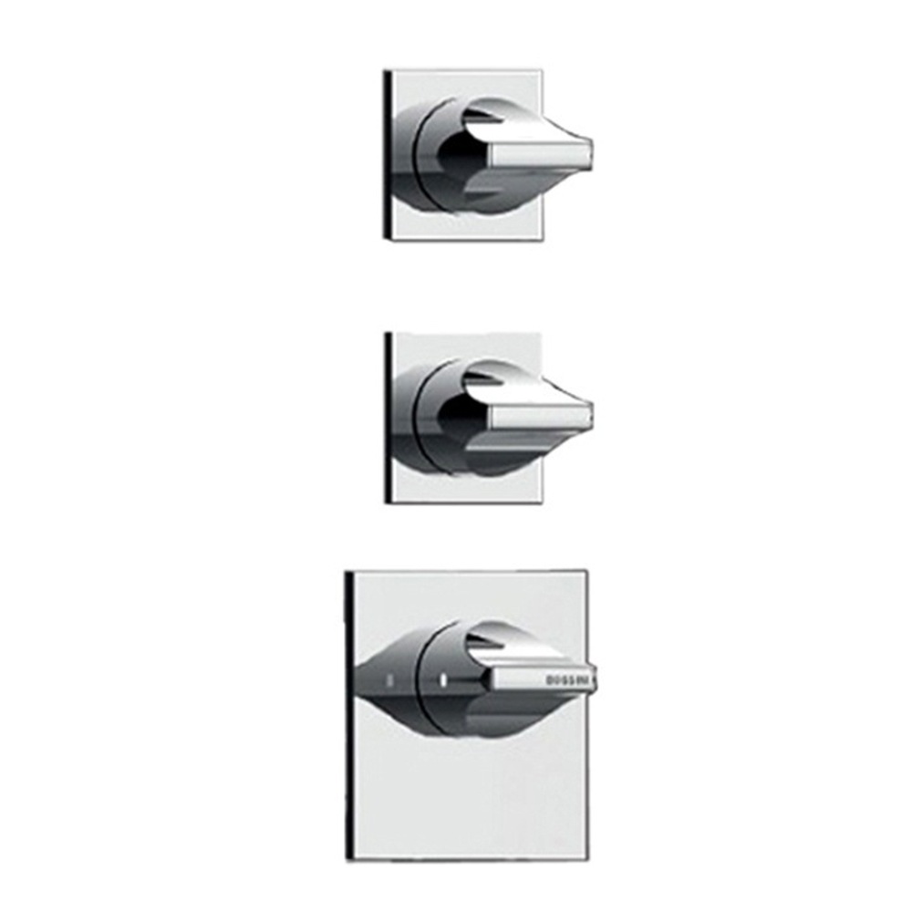 Bossini Apice термостат высокой пропускной способности на 2-3 выхода, индивидуальные накладки для горизонтальной или вертикальной установки, внешняя часть