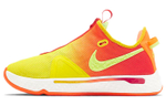 Nike PG 4 gradient pickled pepper shock absorption, non-slip, wear-resistant, breathable, impact-resistant, low-cut actual combat basketball shoes for men and women with the same yellow and red domestic version