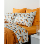 Комплект постельного белья из сатина темно-серого цвета в принтом birds of nile из коллекции wild, 200х220 см