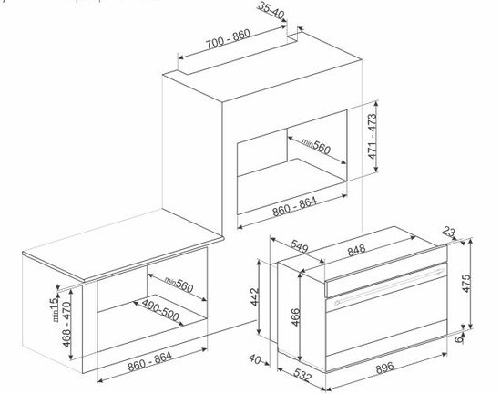 Электрический духовой шкаф Smeg SFPR9604NX