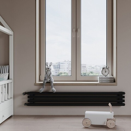 Радиатор трубчатый Guardo Torre 4D-1500-04 BK-GOR R9005(M) черный матовый