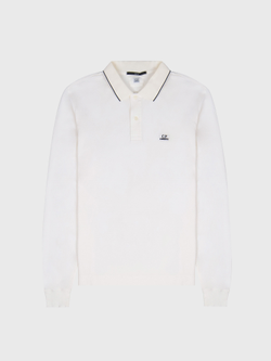 Поло с длинным рукавом C.P. Company Stretch Piquet Slim Line Gauze White